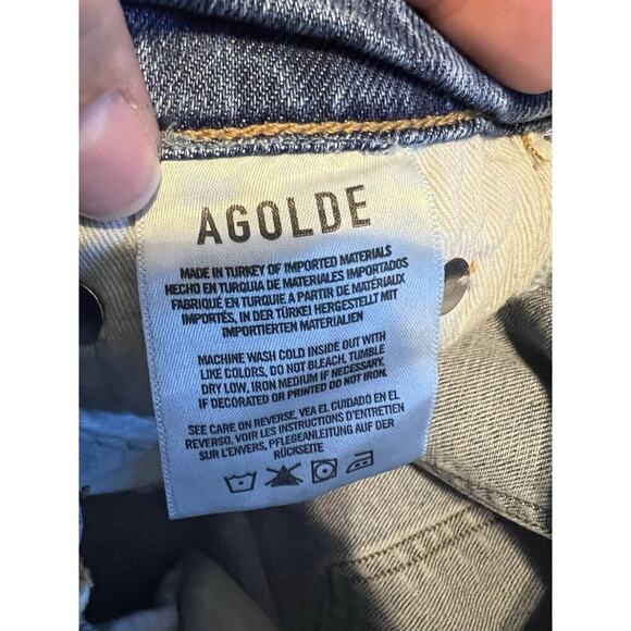 Agolde Jeans Womens 25 Toni Mid Rise Straight Leg Swerve Two Tone Racer Stripe - Picture 8 of 11